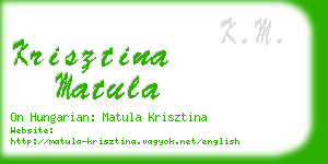 krisztina matula business card